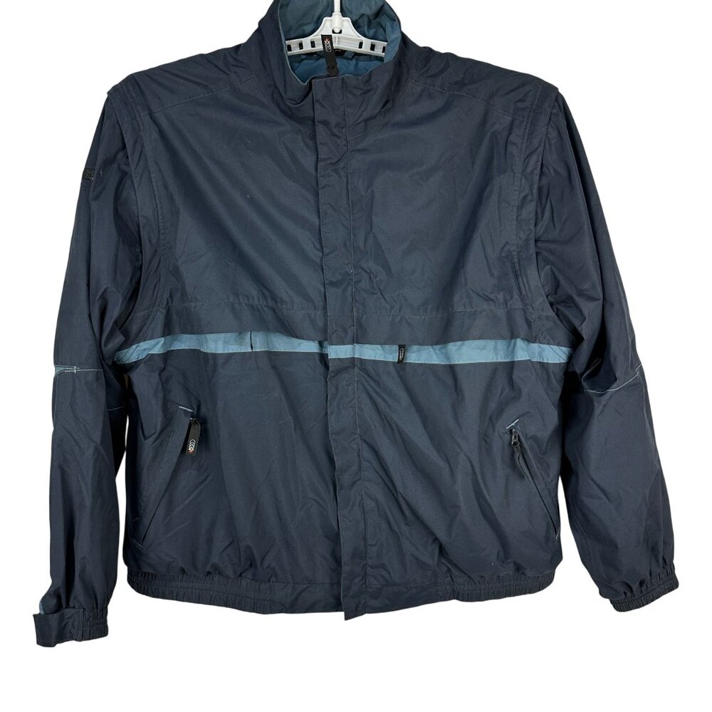 Antech Antigua Blue Full Zip Lightweight Jacket Size L Lined Reflective Trim
